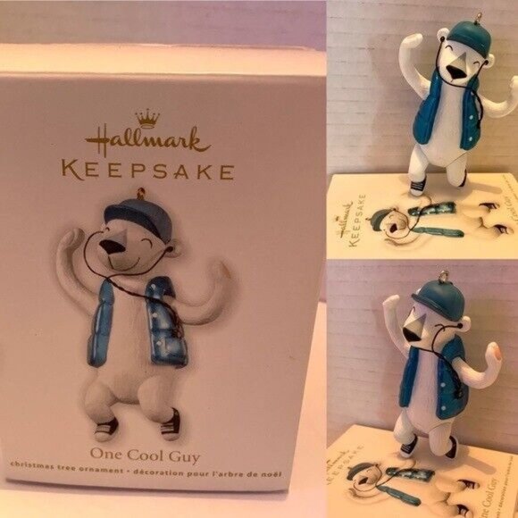 Retired Hallmark Ornament One Cool Guy Polar bear 2012 Boxed - Picture 1 of 9